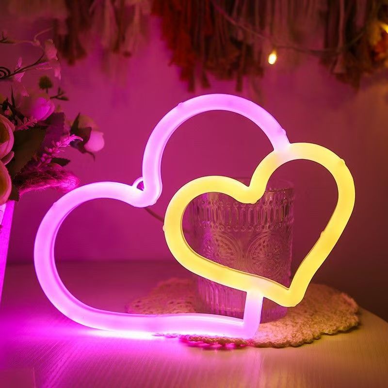 Double-sided glowing neon light