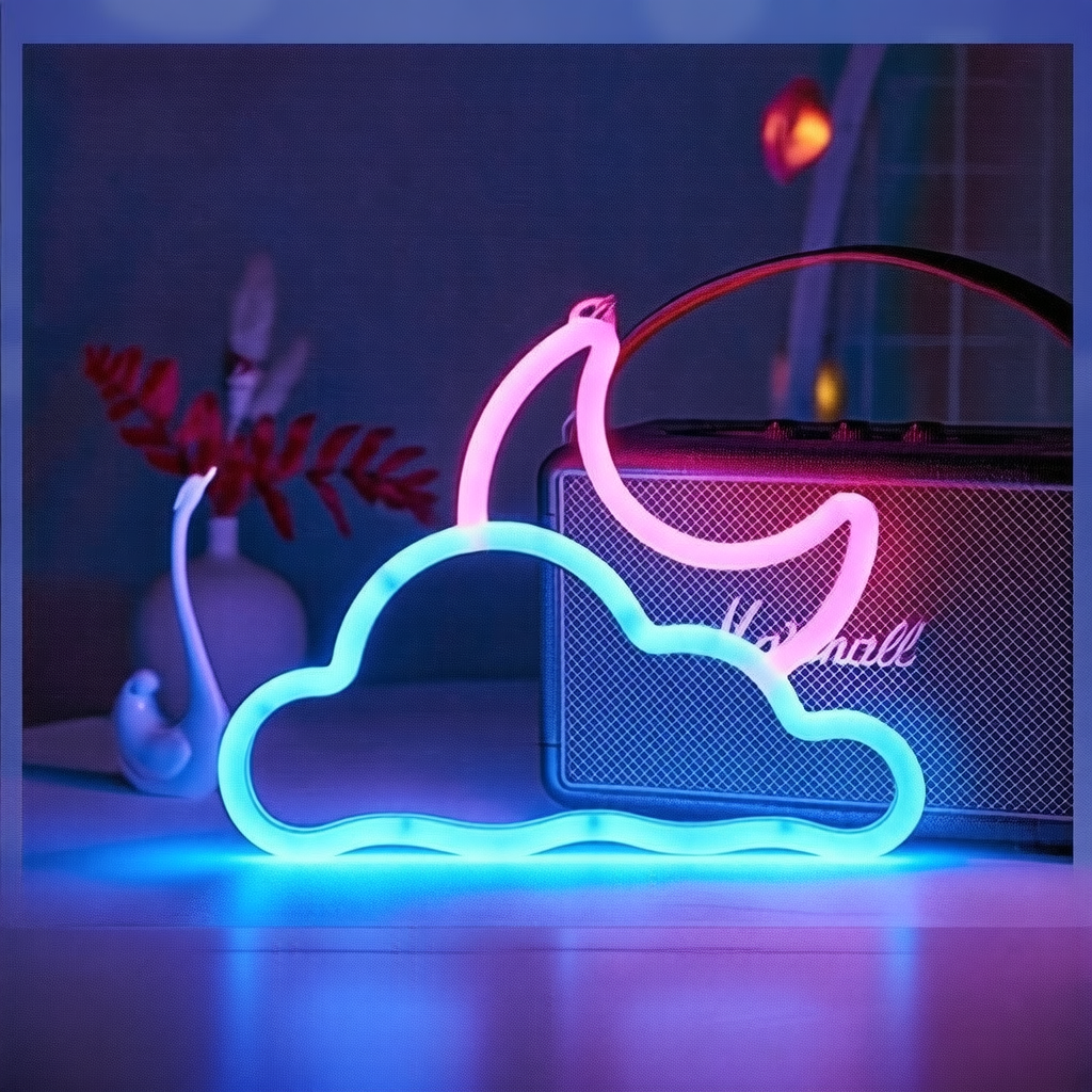 Double-sided glowing neon light