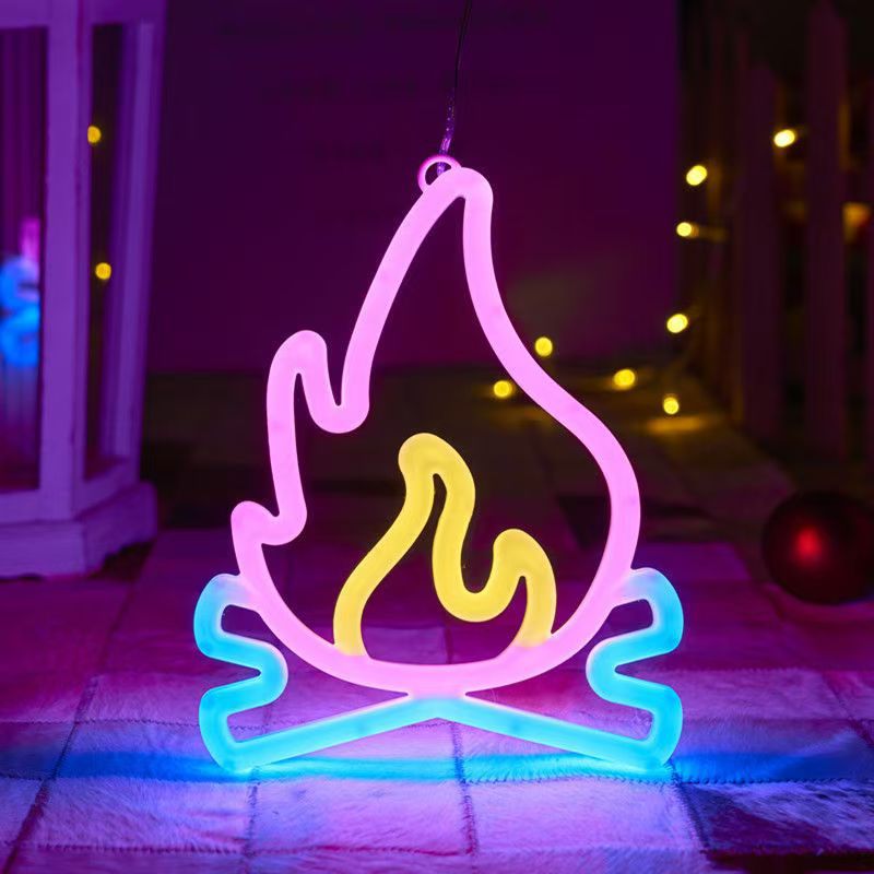 Double-sided glowing neon light