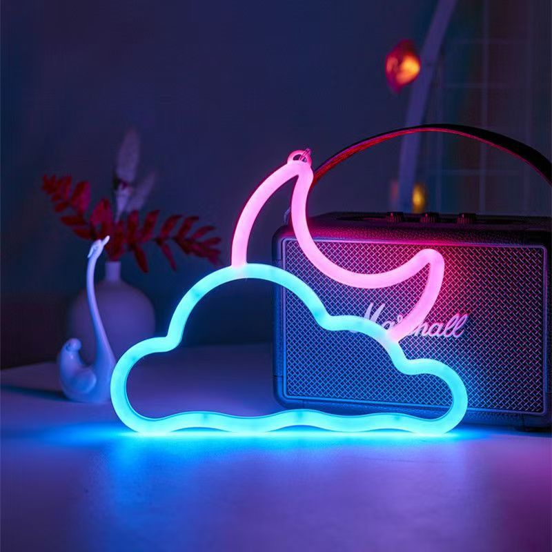Double-sided glowing neon light
