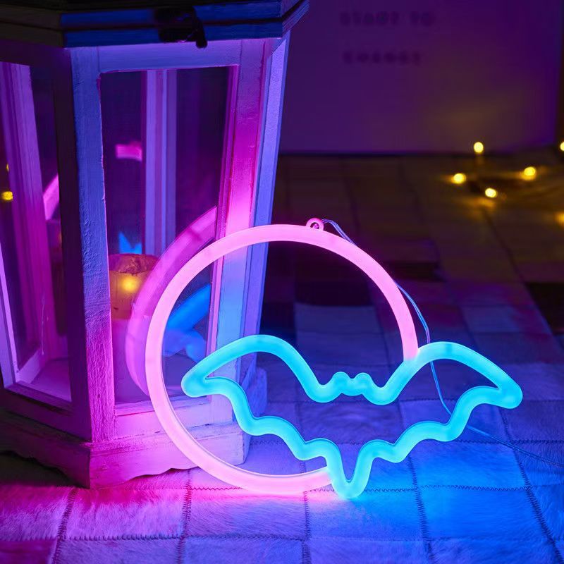 Double-sided glowing neon light