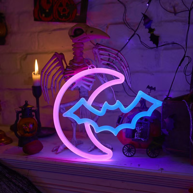 Double-sided glowing neon light