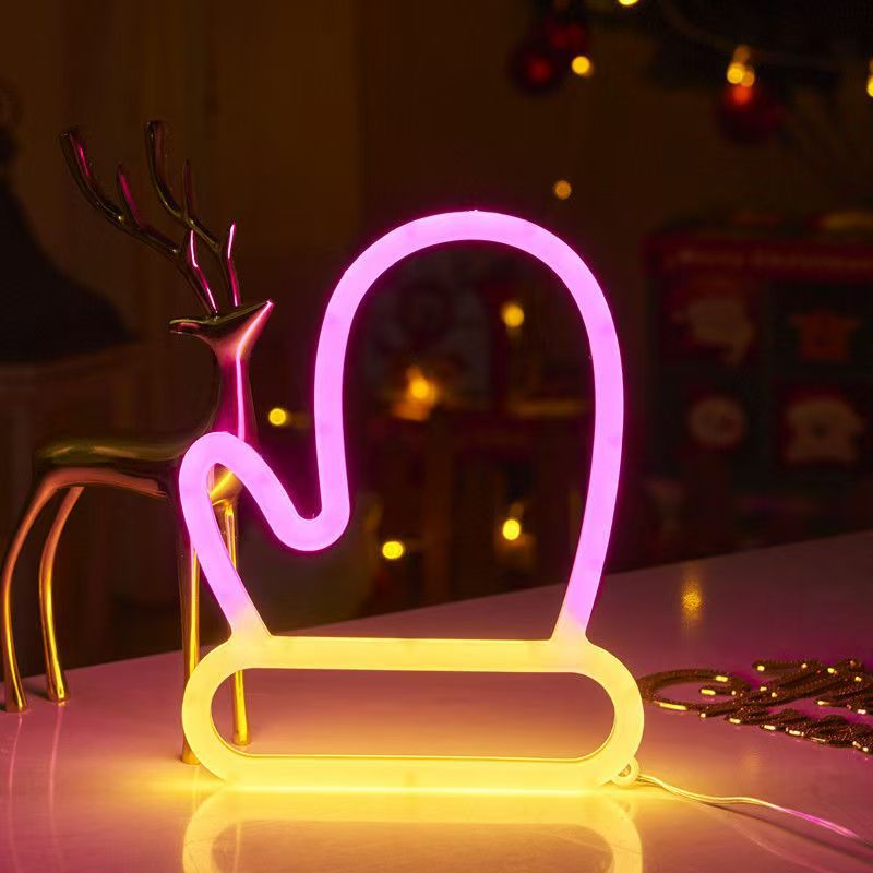 Double-sided glowing neon light