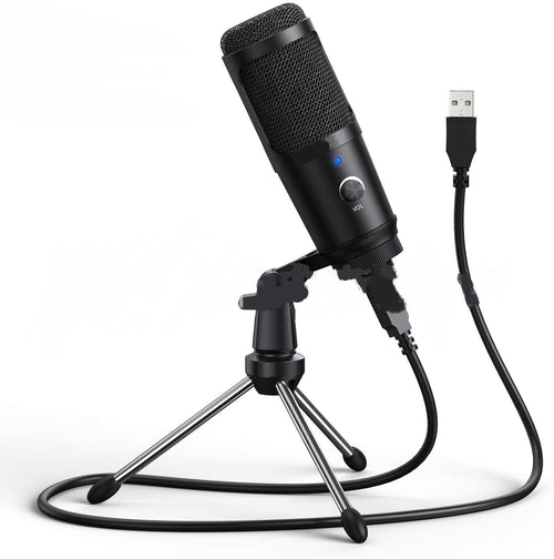 Apple-compatible desktop mic stand with live recording features