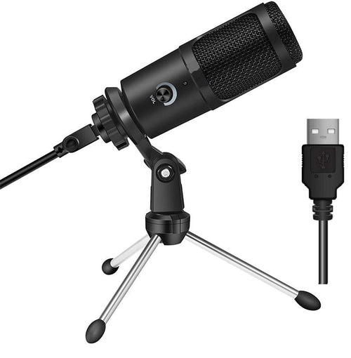 Apple-compatible desktop mic stand with live recording features