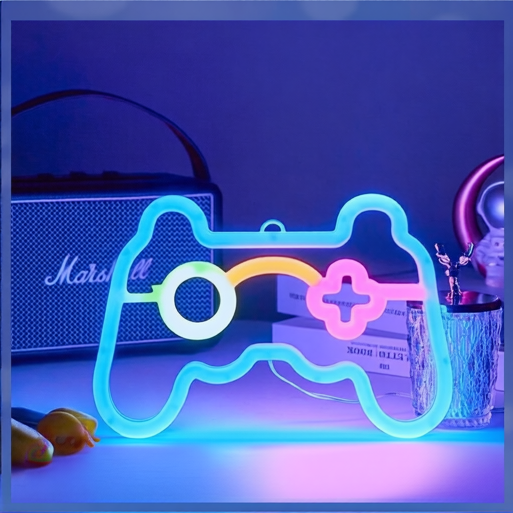 Double-sided glowing neon light