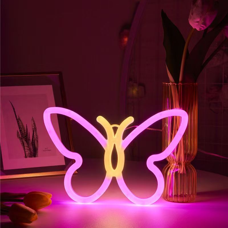 Double-sided glowing neon light