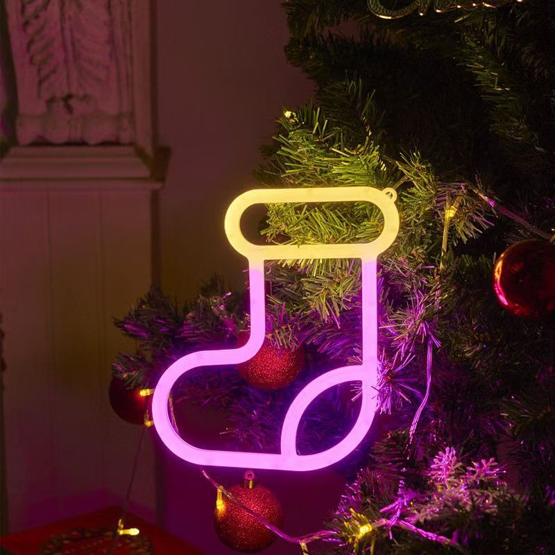 Double-sided glowing neon light