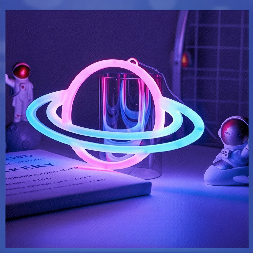 Double-sided glowing neon light