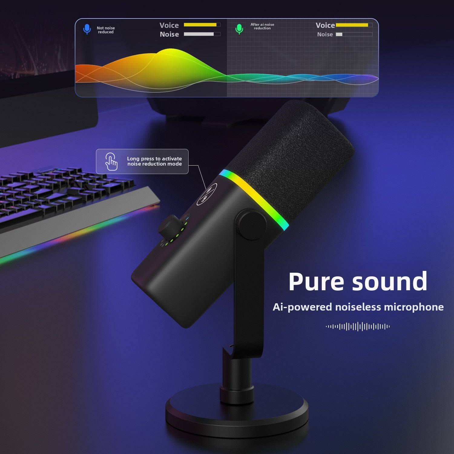 RGB Wireless Gaming Microphone