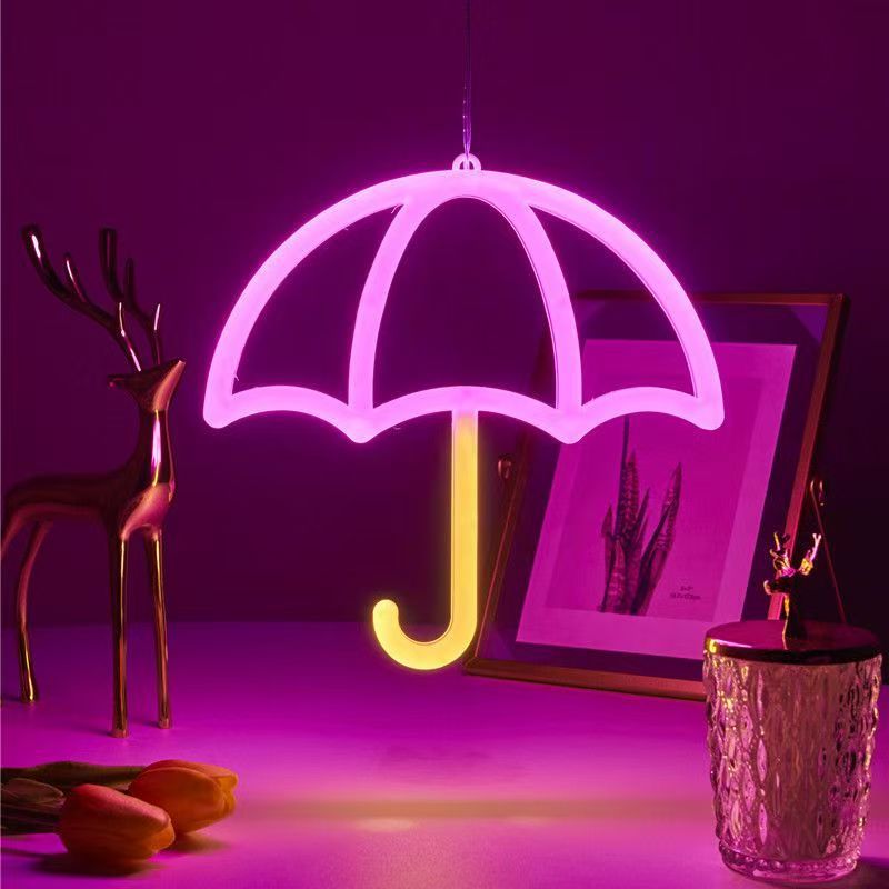 Double-sided glowing neon light