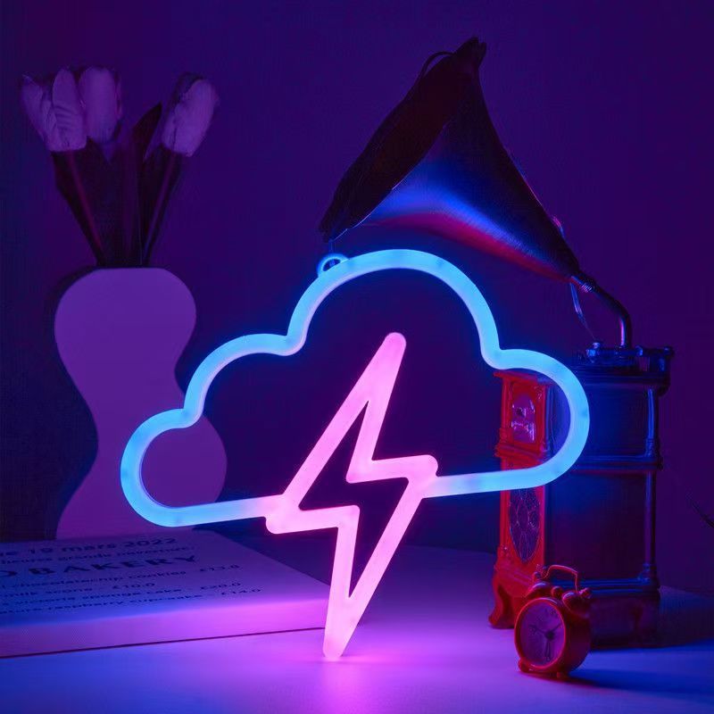 Double-sided glowing neon light