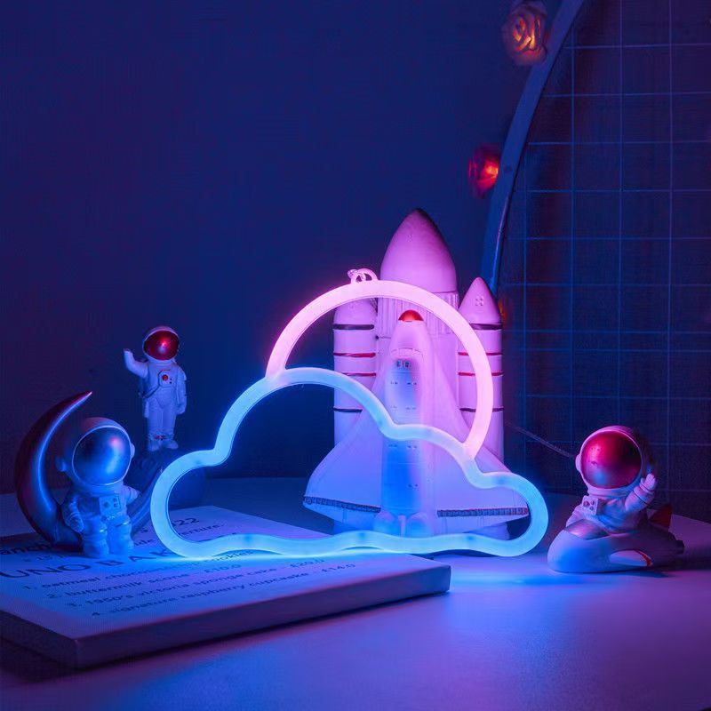 Double-sided glowing neon light